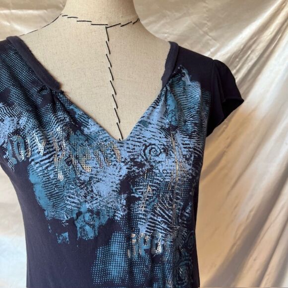 Calvin Klein grunge y2k v-neck top - Picture 3 of 8